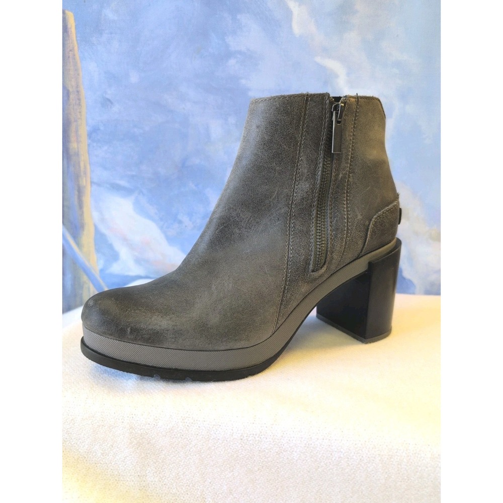 Sorel 10.5 Blake Platform Side Zip Booties Gray Nubuck LNC!